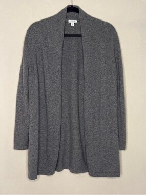 J. Jill Open-Front Long Gray Cardigan Sweater